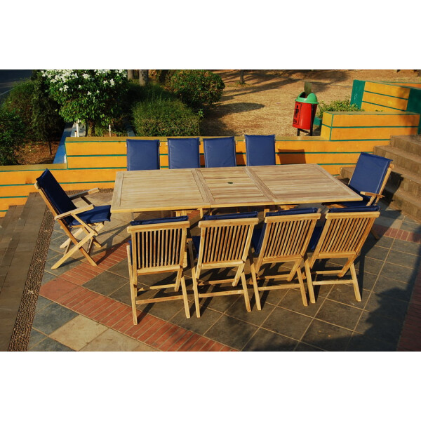 2 Klappstühle Alessandria Mit Armlehnen - Massivholz Gartenstühle In Teak
