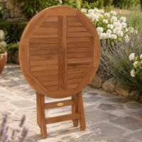 Klapptisch Pesero Teak Rund 50cm Wetterfest 5