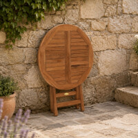 Klapptisch Pesero Teak Rund 50cm Wetterfest 6