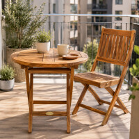Klapptisch Pesero Teak Rund 50cm Wetterfest 7